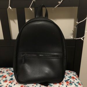 Zara black faux leather bookbag
